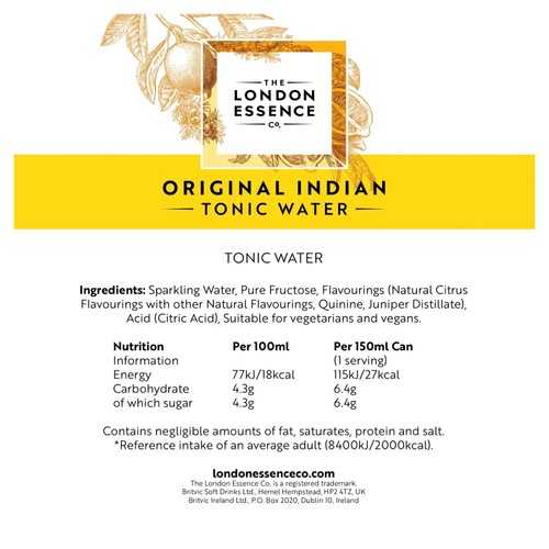 London Essence Indian Tonic Water Cans 10 x 150ml