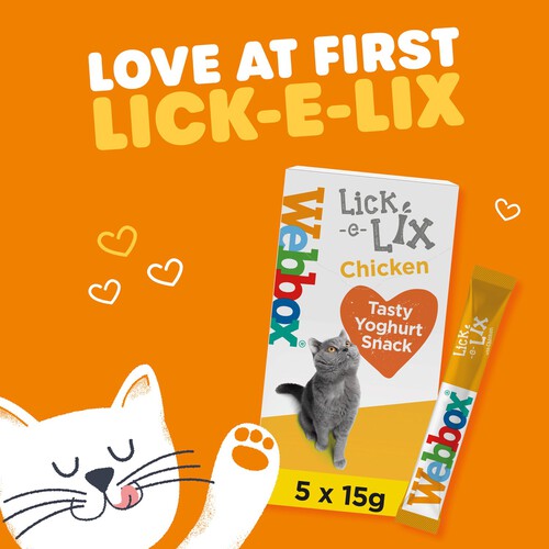 Webbox Cats Delight Lick-E-Lix with Chicken Tasty Yoghurty Treat Sachets 