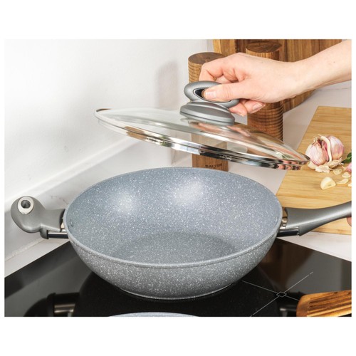 Salter Marblestone 28cm Wok Grey