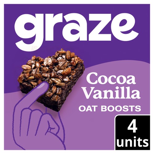 Graze Cocoa & Vanilla Oat Boost Flapjack Snack Bars 4 x 30g