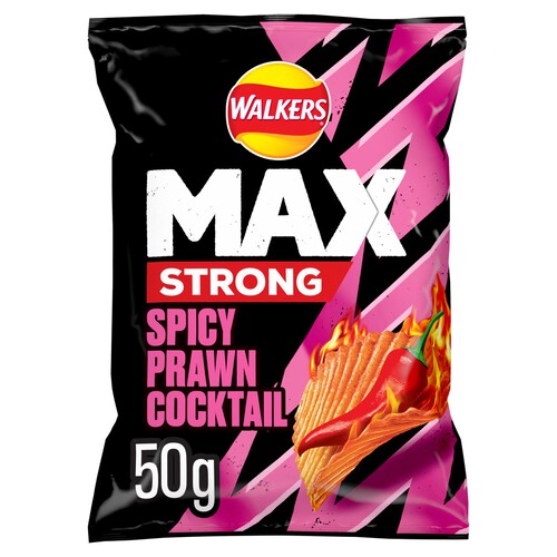 Walkers Max Strong Fiery Prawn Cocktail Crisps