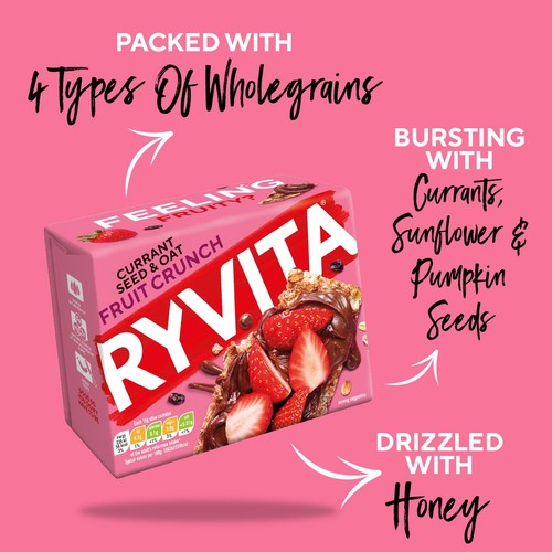Ryvita Crispbread Fruit Crunch Currant Seed & Oat Crackers 