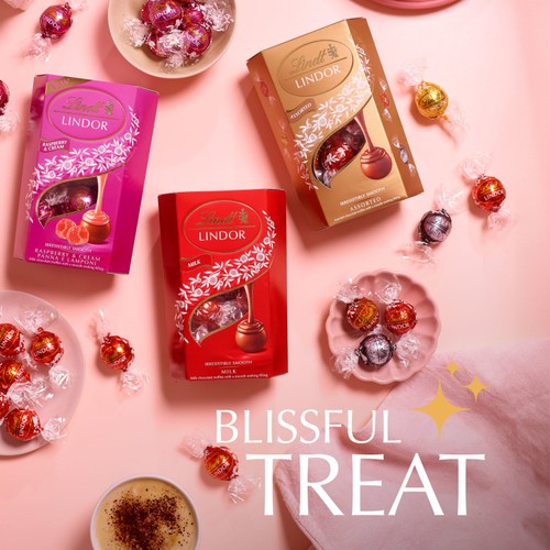 Lindt Lindor Raspberry & Cream 200G