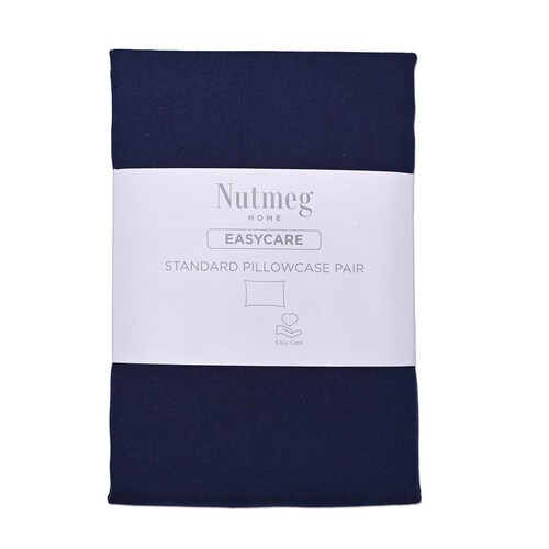 Nutmeg Home Easycare Navy Standard Pillowcases