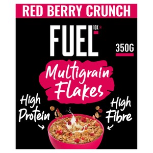FUEL10K Red Berry Multigrain Flakes High Protein Breakfast Cereal 350g