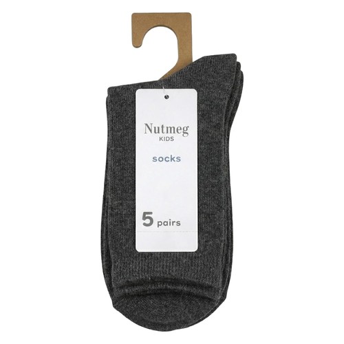 Nutmeg 6-8.5 Boys Grey Socks 
