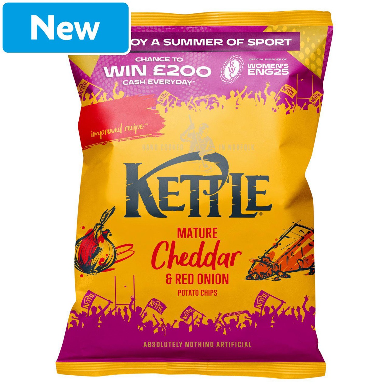 Kettle Mature Cheddar & Red Onion Potato Chips 130g