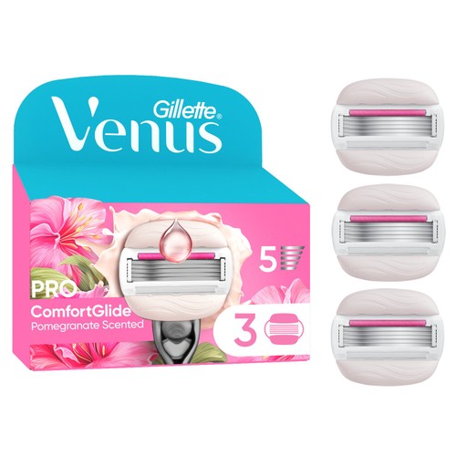 Venus Comfortglide Tropical With Pomegranate Blades 3 Pack