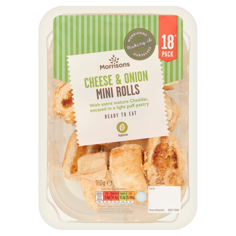 Morrison Raspberry Mini Roll Morrisons 18 Mini Cheese & Onion Rolls - Morrisons Online Groceries ...