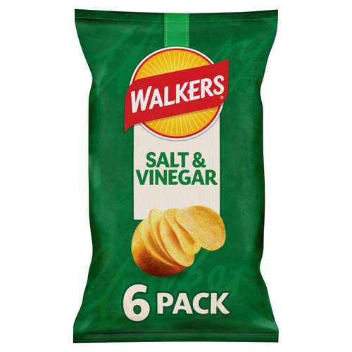 Walkers Salt & Vinegar Multipack Crisps 6x25g