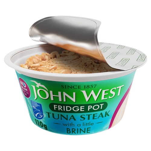 John West No Drain Fridge Pot Tuna Steak with a Little Brine 110g
