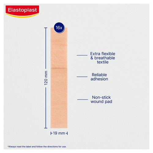 Elastoplast Finger Strips 120mm x 19mm Tan   16 Plasters