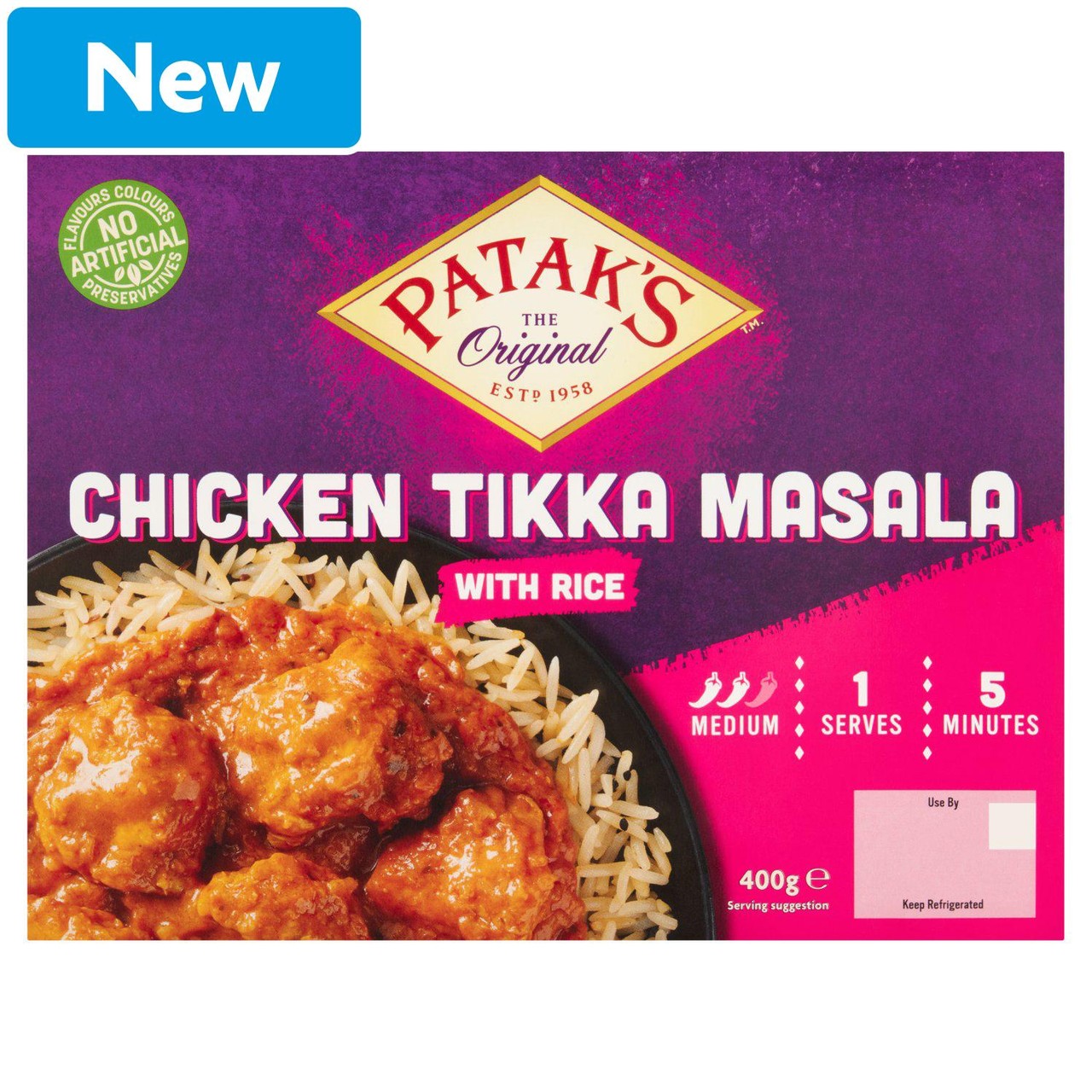 Patak's Chicken Tikka Masala With Rice 400g