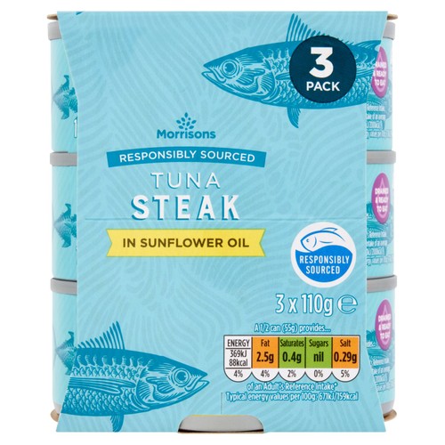Morrisons no drain tuna steak in a little sunflower oil