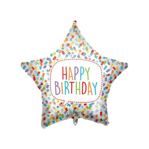 Decorata Standard Bright Star Happy Birthday Foil Balloon