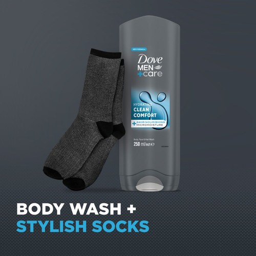 Dove Men Care Cleanse Care Bodywash And Socks Gift Set Cracker