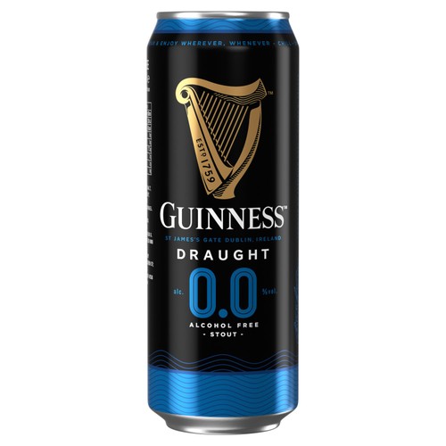 Guinness Draught Alcohol Free Stout Beer 0.0% vol Cans 4x440ml