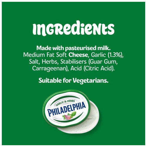 Philadelphia Garlic & Herbs Soft Cream Cheese 165g