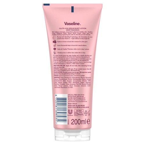 Vaseline Serum Burst Lotion Gluta-Hya Dewy Radiance 200ml