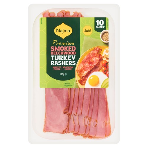 Najma Halal Smoked Beechwood Turkey Rashers 130g