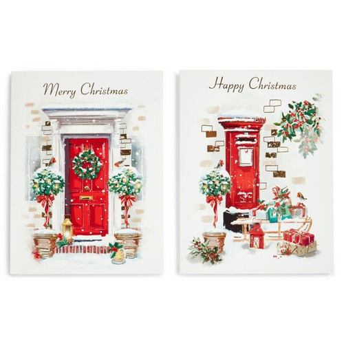 Morrisons Duo Red Door And Post Box Cards 10 Pack