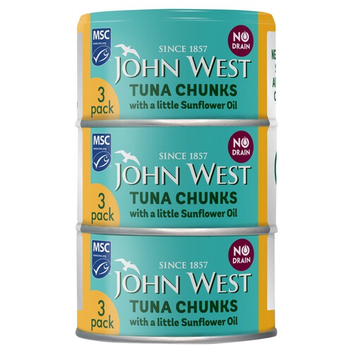 John West No Drain Tuna Chunks In Sunflower Oil 