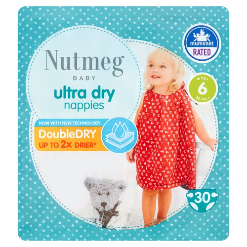 Nutmeg Ultra Dry Nappies Size 6 