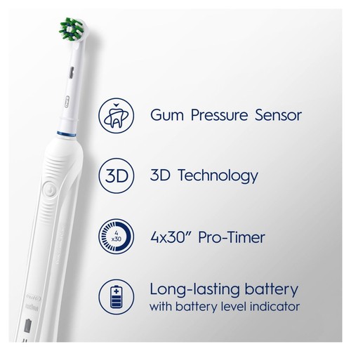 Oral B Pro 1 680 Striking Cross Action White Electric Toothbrush