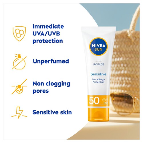 NIVEA SUN Soothing Sensitive Sun UV Face Cream SPF50