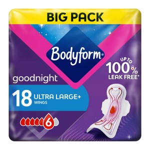 Bodyform Ultra Night Sanitary Towels Wings x18