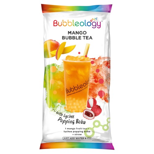 Bubbleology Mango Tea With Lychee Boba 