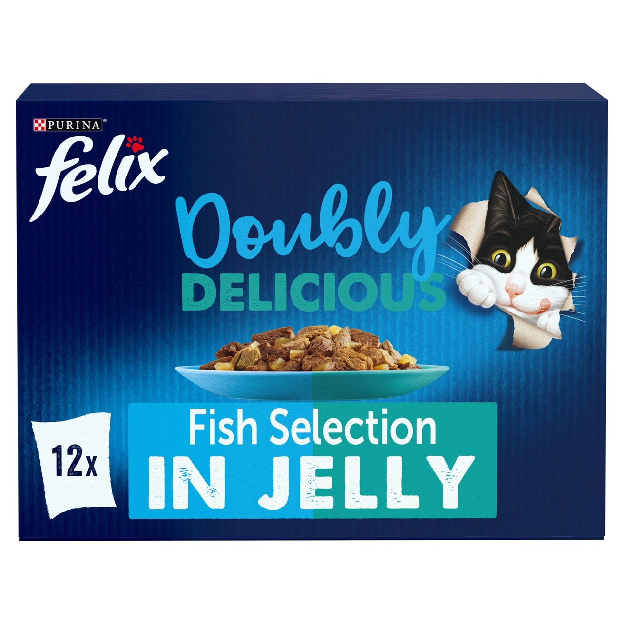 FELIX Doubly Delicious Fish Selection in Jelly Wet Cat Food 12x85g