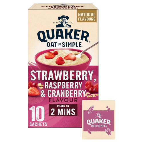 Quaker Oat So Simple Strawberry, Raspberry & Cranberry Porridge Sachets