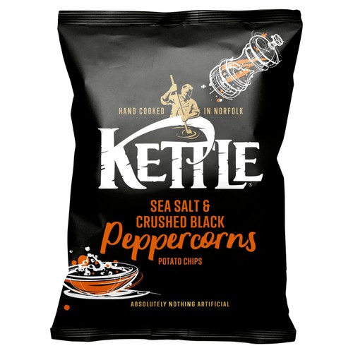 Kettle Chips Sea Salt Crushed Black Peppercorns Grab Bag Crisps