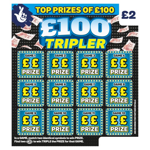£100 Tripler Black Scratch Card