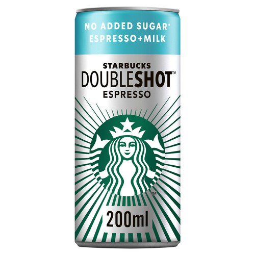 Starbucks Doubleshot Espresso No Added Sugar Iced Coffee