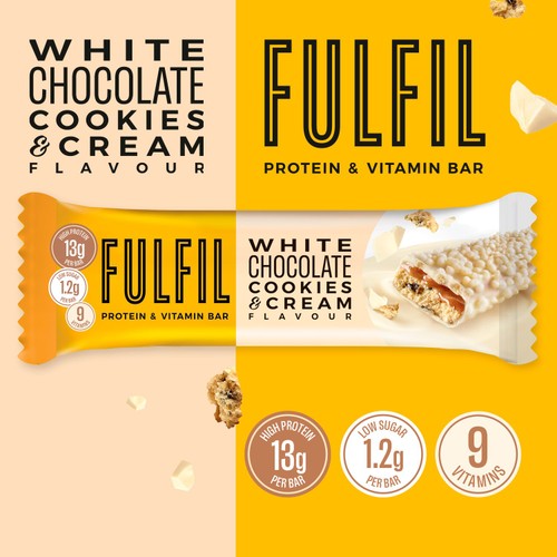 Fulfil Protein + Vitamin Bar White Chocolate Cookies & Cream 40g