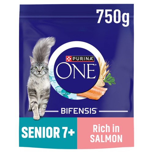 Purina ONE Senior 7+ Dry Cat Food In Salmon