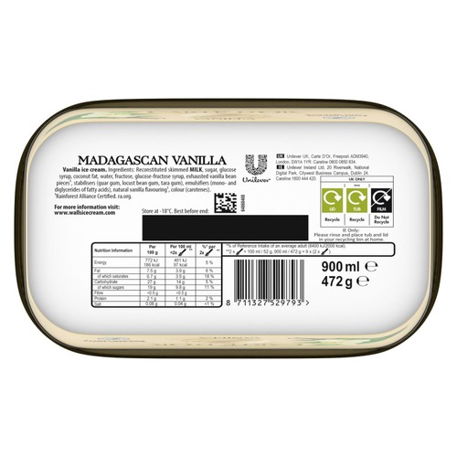Carte D'or Madagascan Vanilla Ice Cream Tub 900ml