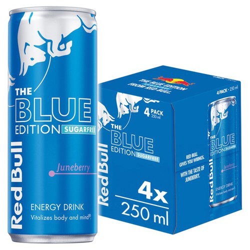 Red Bull Energy Drink Sugar Free Blue Edition Juneberry Cans