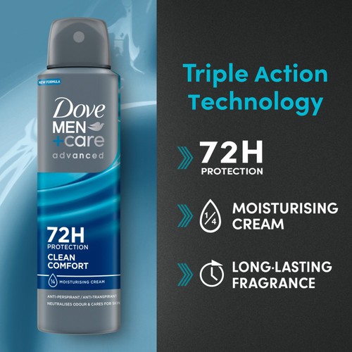 Dove Men Advance Clean Comfort Anti-perspirant Deodorant 150ml