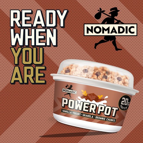 Nomadic Power Pot Vanilla Yogurt & Granola & Chocolate Brownie 