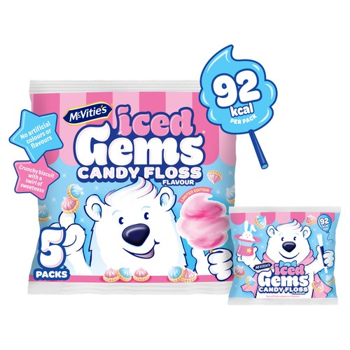 McVitie's Iced Gems Candy Floss Flavour 5 x 23g
