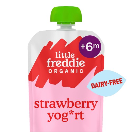 Little Freddie Organic Dairy Free Strawberry Yoghurt Baby Food Pouch 6+ M