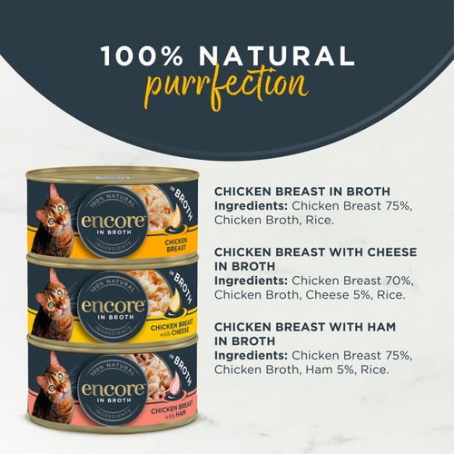 Encore Natural Wet Cat Food Chicken Selection In Broth 12 X 70G Tins
