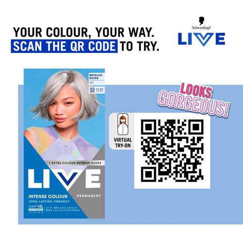 LIVE Intense Colour Permanent Hair Dye U71 Metallic Silver