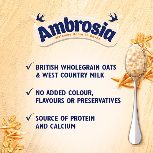 Ambrosia Ready to Eat Porridge Oat Cereal Pot Golden Syrup 210g