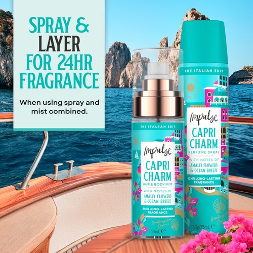 Impulse Capri Charm Amalfi Flowers Hair & Body Mist  100ml