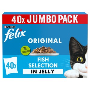 Felix Original Senior 7+ Fish Selection in Jelly Wet Cat Food 40 x 85g