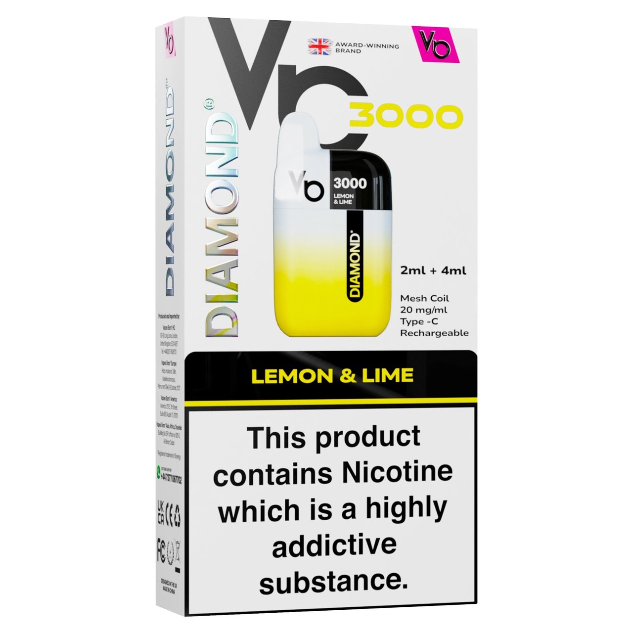 Vapes Bars Diamond 3K Starter Kit Lemon & Lime